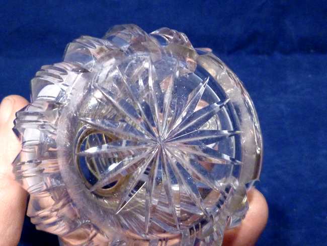 Antique Cut Glass Syrup Pitcher with Sterling Lid Antique Cut Glass Syrup Pitcher with Sterling Lid