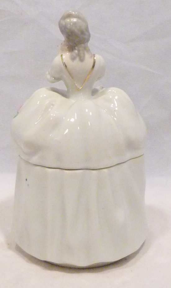 Vintage Porcelain Half Doll Tall Vanity Powder Jar Vintage Porcelain Half Doll Tall Vanity Powder Jar