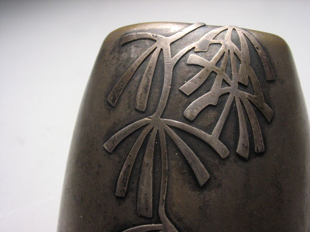 Heintz Art Metal Sterling of Bronze Aesthetic Pine Needles Vase 1912 Heintz Art Metal Sterling of Bronze Aesthetic Pine Needles Vase 1912
