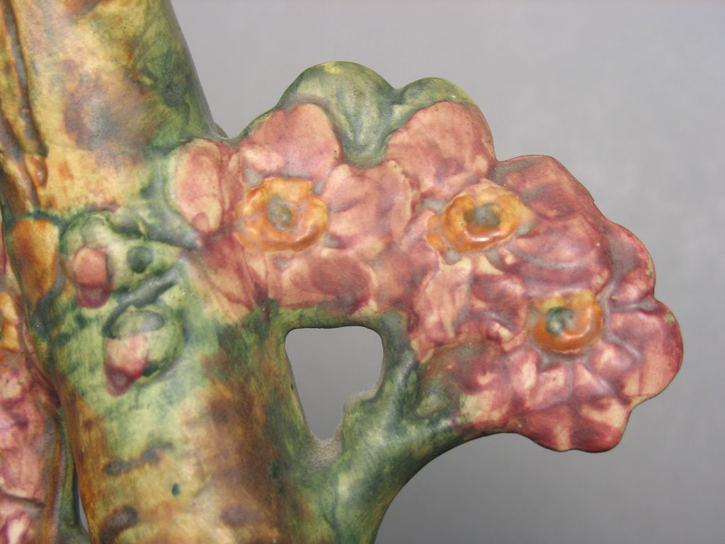 Vintage Weller Pottery Woodcraft Apple Blossom Wall Pocket Vase Vintage Weller Pottery Woodcraft Apple Blossom Wall Pocket Vase