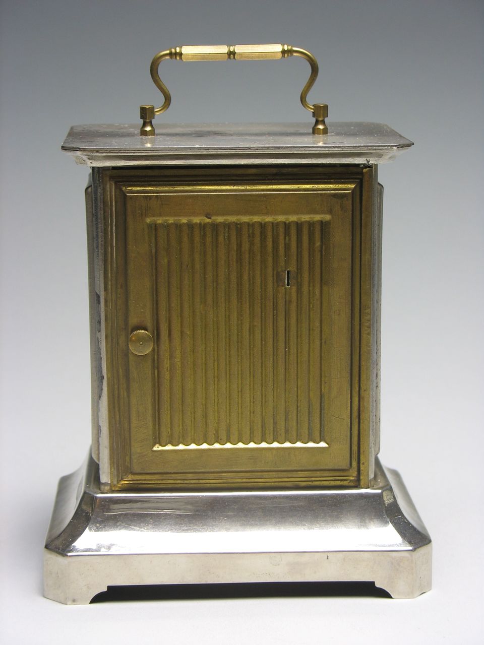Vintage Chrome and Brass French Carriage Alarm Clock Vintage Chrome and Brass French Carriage Alarm Clock