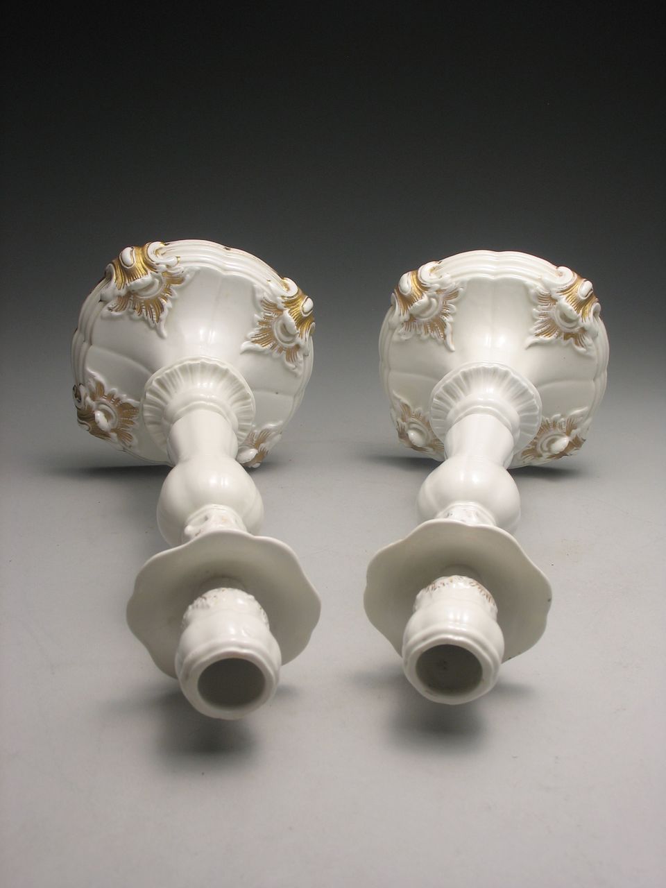Pair Meissen Porcelain Candlesticks Pair Meissen Porcelain Candlesticks