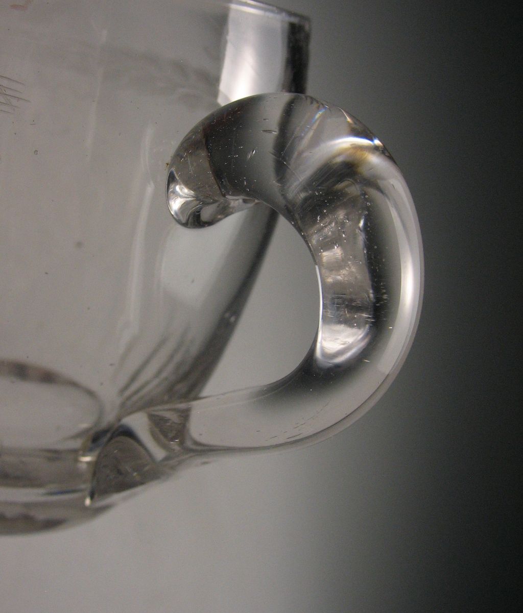 19th Century Hand Blown & Cut Glass Handled Cup 19th Century Hand Blown & Cut Glass Handled Cup