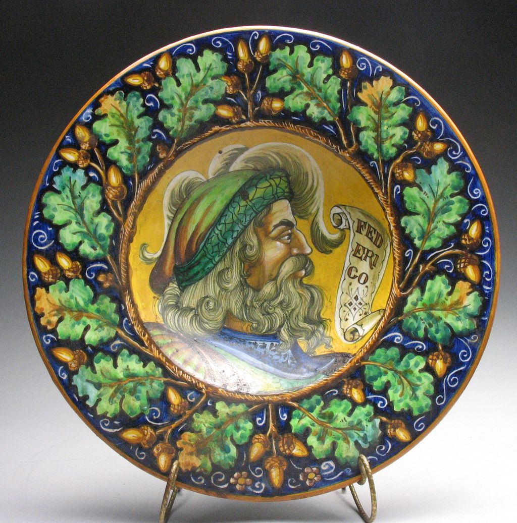 Vintage Ciccoli Pesaro Hand Painted Italian Majolica Charger Vintage Ciccoli Pesaro Hand Painted Italian Majolica Charger