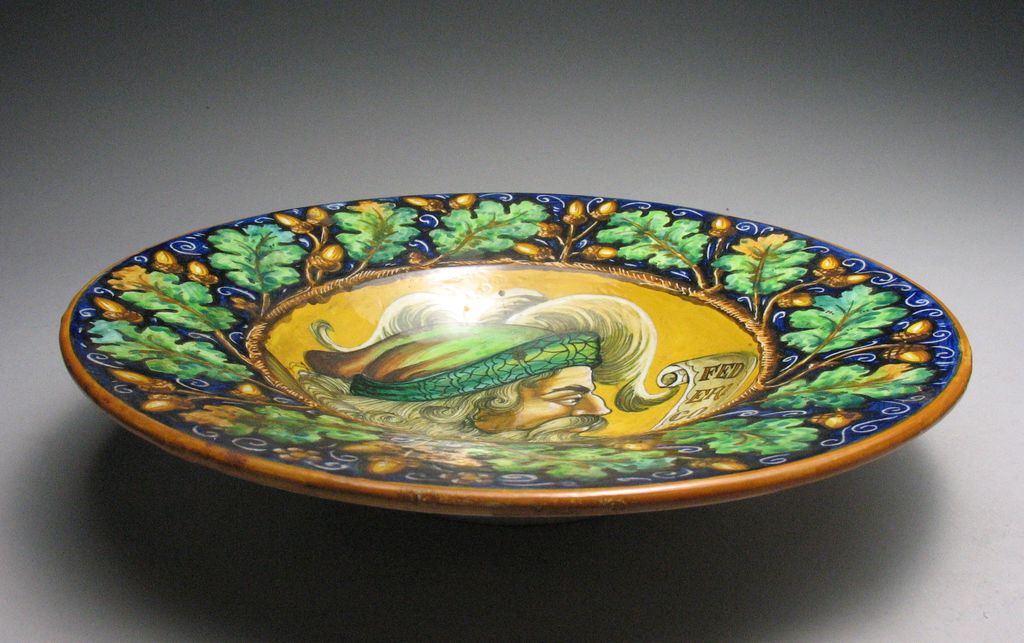 Vintage Ciccoli Pesaro Hand Painted Italian Majolica Charger Vintage Ciccoli Pesaro Hand Painted Italian Majolica Charger