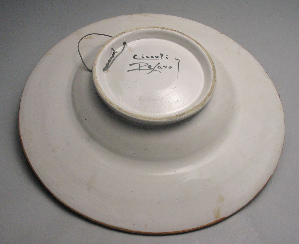 Vintage Ciccoli Pesaro Hand Painted Italian Majolica Charger Vintage Ciccoli Pesaro Hand Painted Italian Majolica Charger