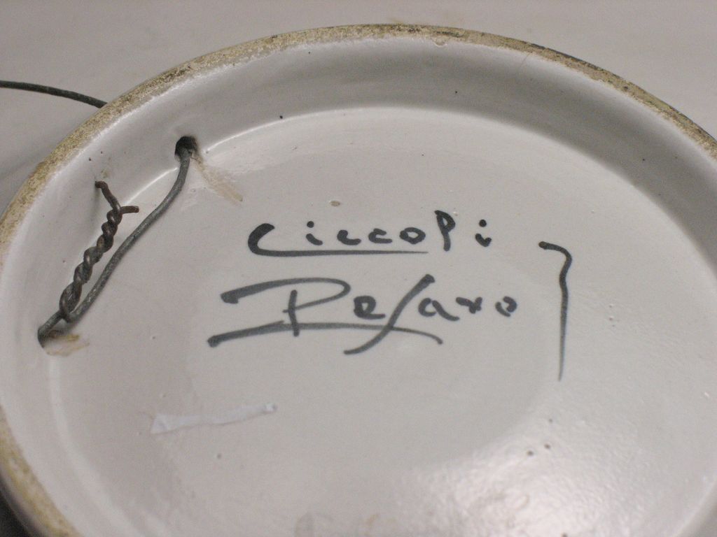 Vintage Ciccoli Pesaro Hand Painted Italian Majolica Charger Vintage Ciccoli Pesaro Hand Painted Italian Majolica Charger