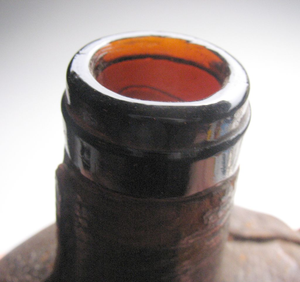 Antique European Military Leather Bound Glass Canteen Antique European Military Leather Bound Glass Canteen