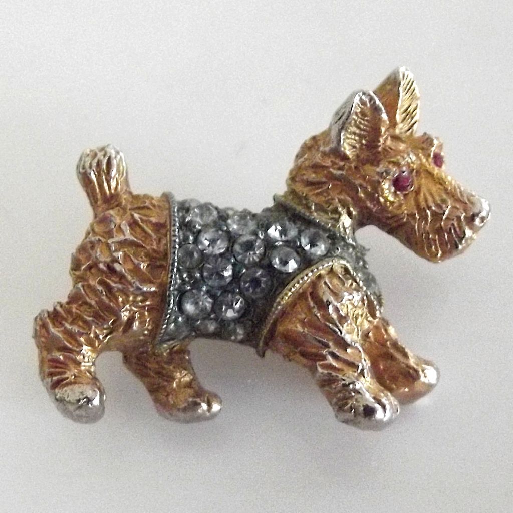 Adorable Scottie Dog Pin with Rhinestone Sweater Adorable Scottie Dog Pin with Rhinestone Sweater