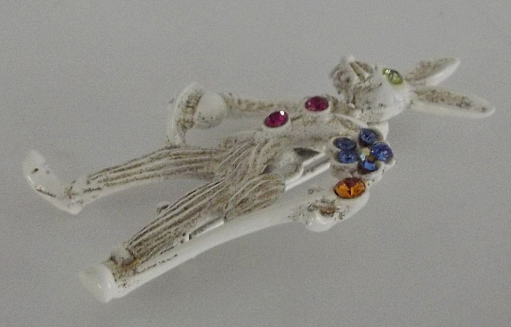 Dapper White Rabbit or Hare Pin Dapper White Rabbit or Hare Pin