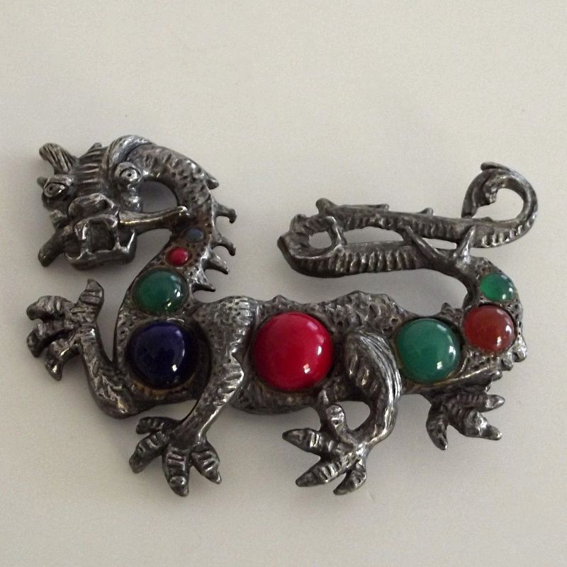 Little Nemo LN/25 Dragon Pin with Multi-Colored Cabochons Little Nemo LN/25 Dragon Pin with Multi-Colored Cabochons