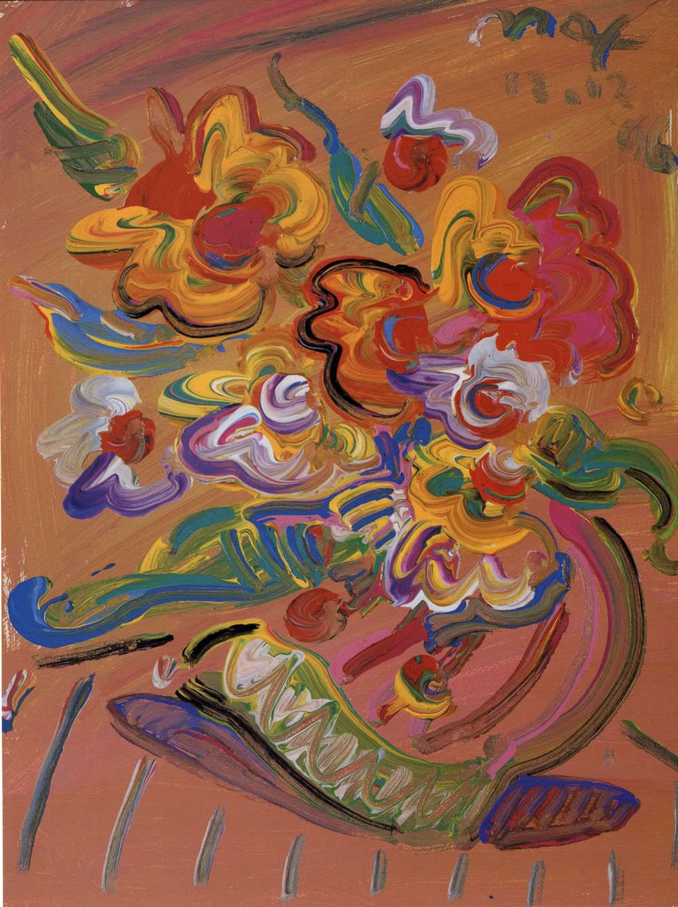 peter max print "Fall Flowers" great shape museum mounted lowest price on the web peter max print "Fall Flowers" great shape museum mounted lowest price on the web