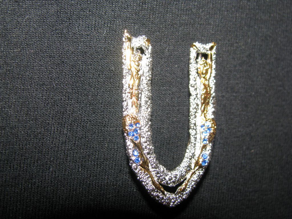 Erte' Original Art Deco Jewelry limit Erte' "Letter U ", Art to Wear use as necklace or as a pin in gift case and box reduced Erte' Original Art Deco Jewelry limit Erte' "Letter U ", Art to Wear use as necklace or as a pin in gift case and box reduced