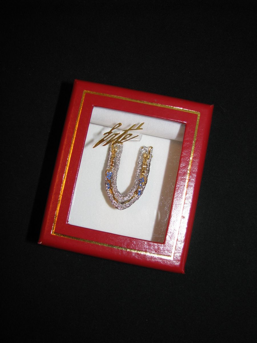 Erte' Original Art Deco Jewelry limit Erte' "Letter U ", Art to Wear use as necklace or as a pin in gift case and box reduced Erte' Original Art Deco Jewelry limit Erte' "Letter U ", Art to Wear use as necklace or as a pin in gift case and box reduced
