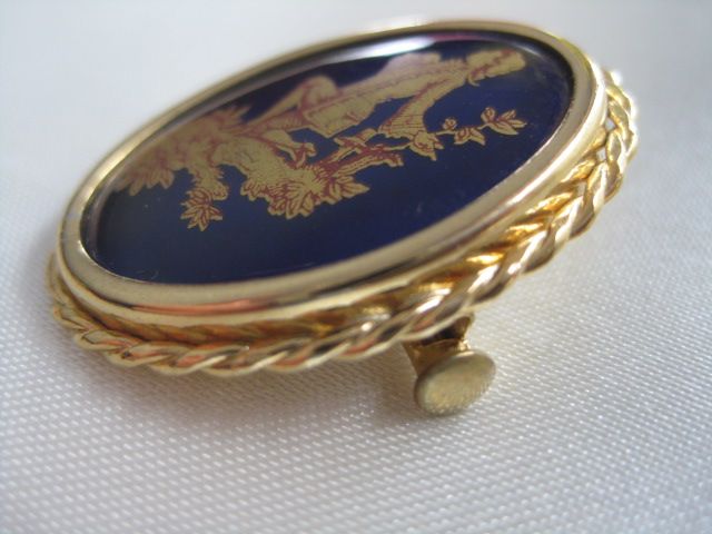 Limoges Painted Porcelain Brooch Limoges Painted Porcelain Brooch