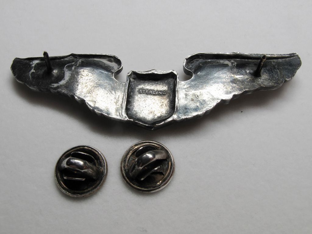 Vintage Sterling Silver World War 2 Government Issued Pilot Wings Vintage Sterling Silver World War 2 Government Issued Pilot Wings
