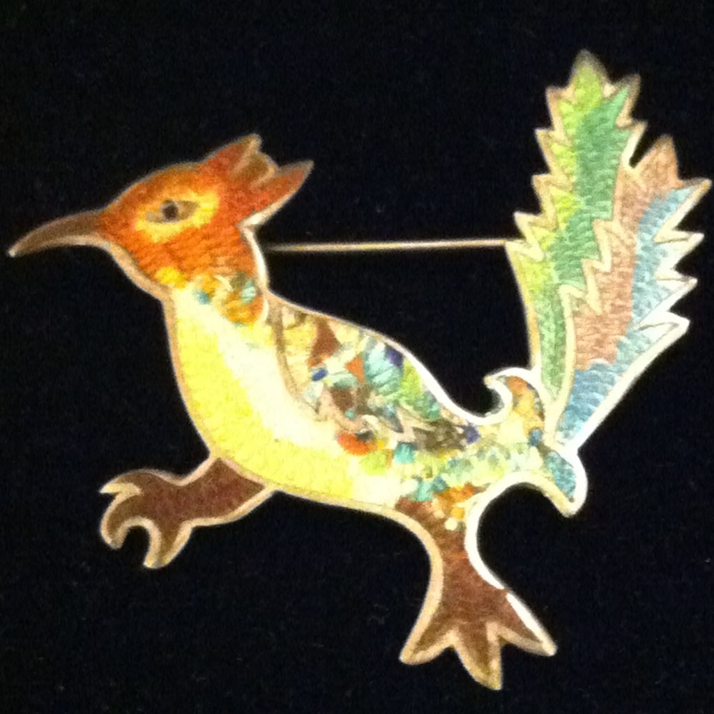 Vintage Colorful Taxco Sterling JF Enamel Roadrunner Vintage Colorful Taxco Sterling JF Enamel Roadrunner