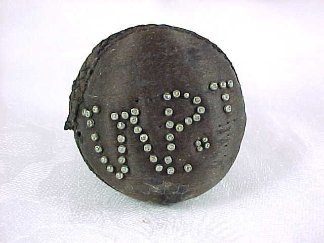 Antique Black Silk Pinball Pin Cushion, Initials in Old Pins Antique Black Silk Pinball Pin Cushion, Initials in Old Pins