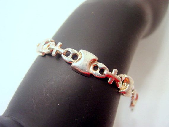 Sterling Silver Bracelet, Signed 925 Italy Nice linked bracelet Vintage jewellery Sterling Silver Bracelet, Signed 925 Italy Nice linked bracelet Vintage jewellery