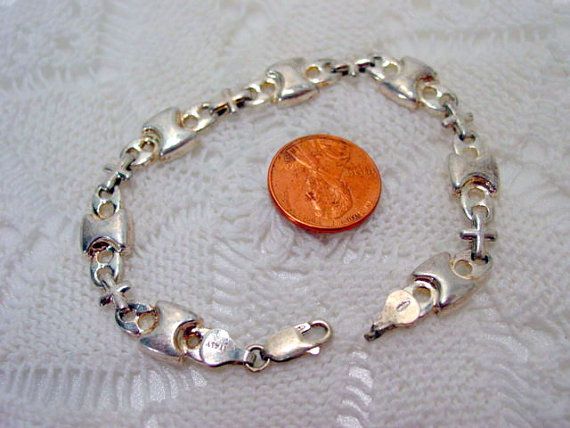 Sterling Silver Bracelet, Signed 925 Italy Nice linked bracelet Vintage jewellery Sterling Silver Bracelet, Signed 925 Italy Nice linked bracelet Vintage jewellery