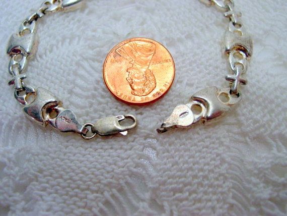 Sterling Silver Bracelet, Signed 925 Italy Nice linked bracelet Vintage jewellery Sterling Silver Bracelet, Signed 925 Italy Nice linked bracelet Vintage jewellery