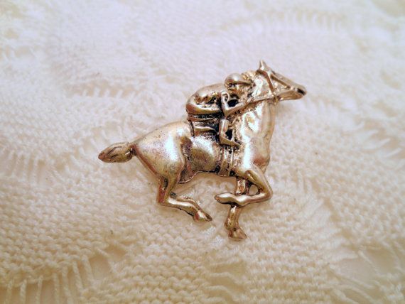 Vintage jockey and horse pin, sterling silver 925 rider brooch vintage jewellery Vintage jockey and horse pin, sterling silver 925 rider brooch vintage jewellery