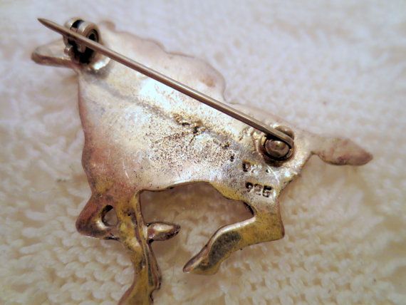 Vintage jockey and horse pin, sterling silver 925 rider brooch vintage jewellery Vintage jockey and horse pin, sterling silver 925 rider brooch vintage jewellery