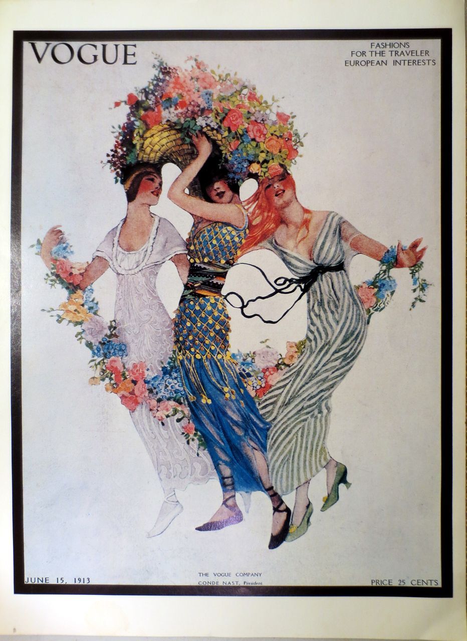 Vintage Vogue Cover Poster Print, Full Color 1970s Frameable Picture, Wall Art, From 1913