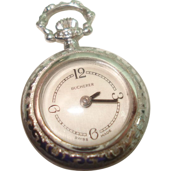 Vintage Ladies Pendant Pocket Watch By Bucherer From Fathertime On Ruby 