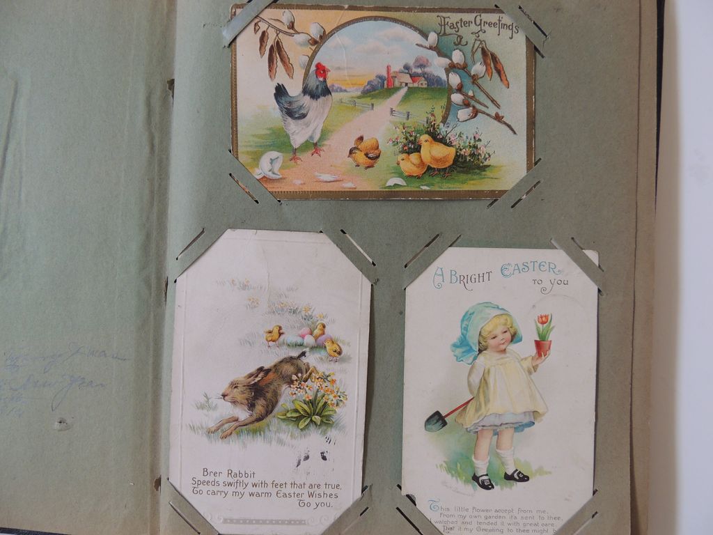 Vintage Post Card Album With Easter Post Cards Vintage Post Card Album With Easter Post Cards