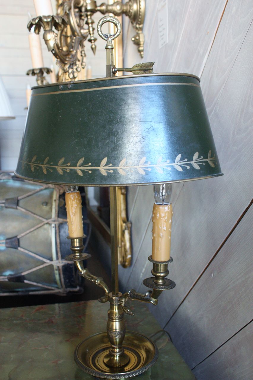 French Tole Bouillotte Lamp French Tole Bouillotte Lamp