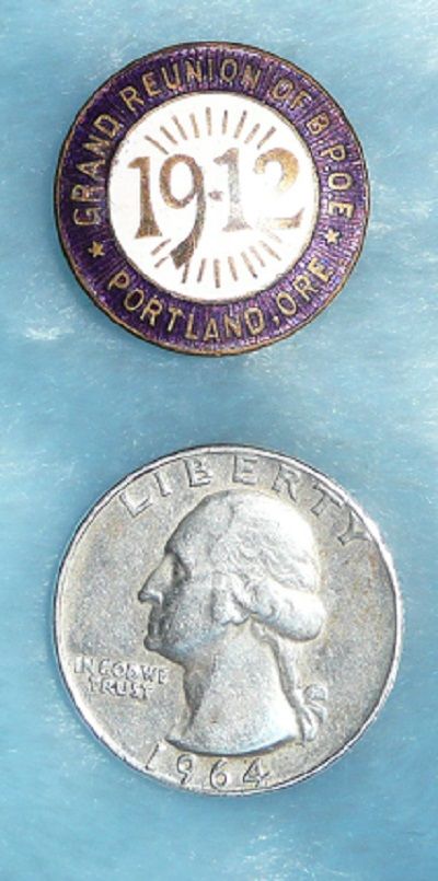 B.P.O.Elks Grand Reunion Portland, Oregon Enamel Pin - ca. 1900-1912 B.P.O.Elks Grand Reunion Portland, Oregon Enamel Pin - ca. 1900-1912