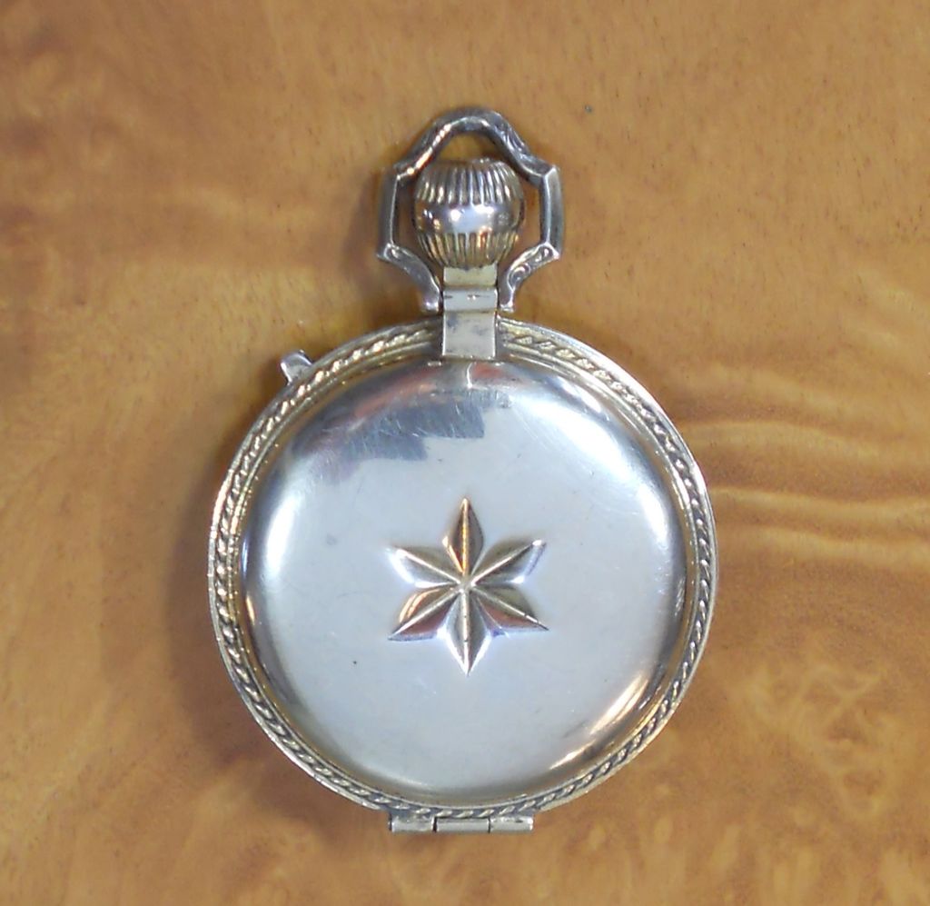 Vintage STERLING Silver Christian Communion Host Pyx Case in Painted Leather Satchel Vintage STERLING Silver Christian Communion Host Pyx Case in Painted Leather Satchel
