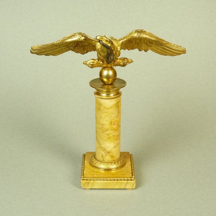 An Impressive French Gilt Bronze and Marble Watch Stand An Impressive French Gilt Bronze and Marble Watch Stand