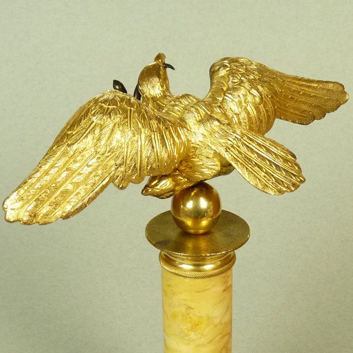 An Impressive French Gilt Bronze and Marble Watch Stand An Impressive French Gilt Bronze and Marble Watch Stand