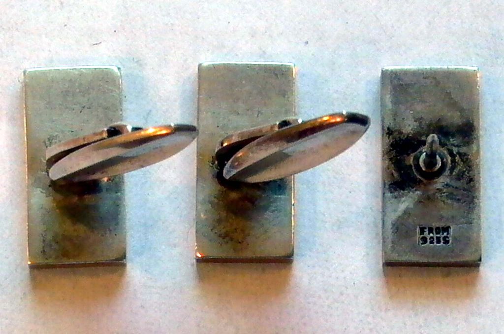 Sterling Cufflink and Tie Tack Set - Niels Erik From Sterling Cufflink and Tie Tack Set - Niels Erik From