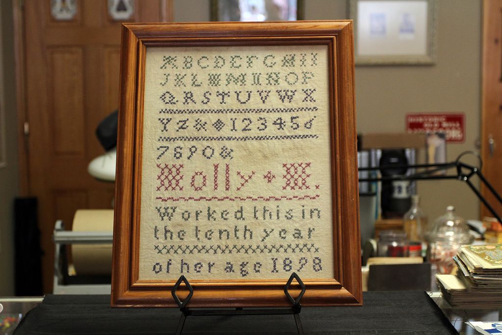 1898 Framed Cross-Stitch Sampler 1898 Framed Cross-Stitch Sampler