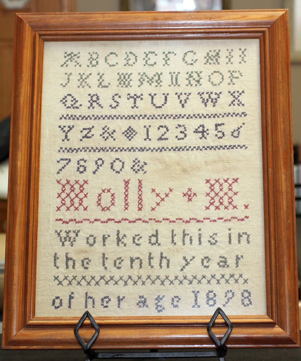 1898 Framed Cross-Stitch Sampler 1898 Framed Cross-Stitch Sampler