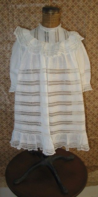 Ca. 1880's Batiste Cotton Child's Dress Lace Inserts Ca. 1880's Batiste Cotton Child's Dress Lace Inserts