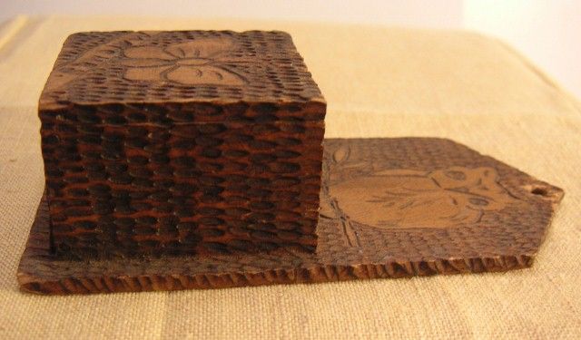 Wooden Match Holder Pyrography Dated Owl and Butterfly Wooden Match Holder Pyrography Dated Owl and Butterfly