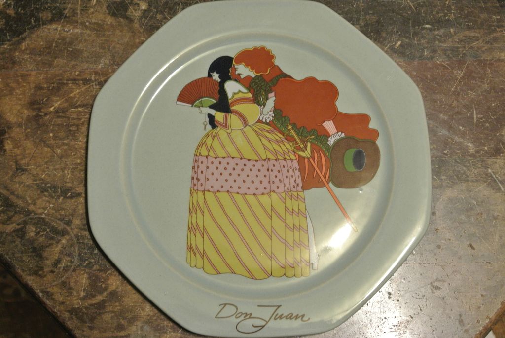 Vintage Hoganas Keramik "Don Juan" Octagonal Decorative Plate Vintage Hoganas Keramik "Don Juan" Octagonal Decorative Plate