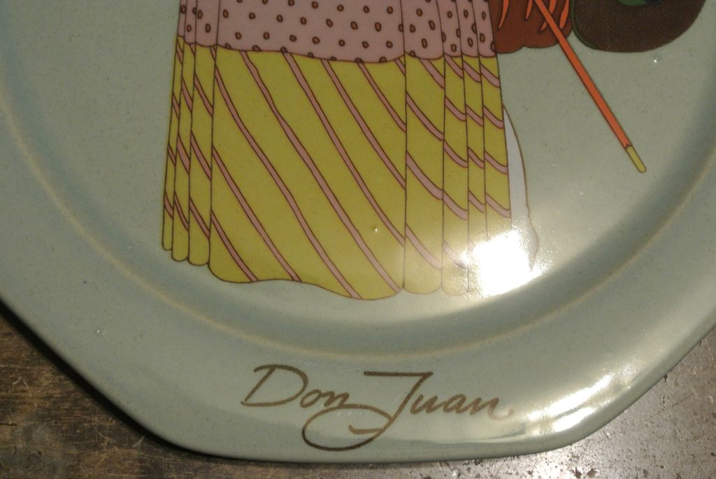 Vintage Hoganas Keramik "Don Juan" Octagonal Decorative Plate Vintage Hoganas Keramik "Don Juan" Octagonal Decorative Plate