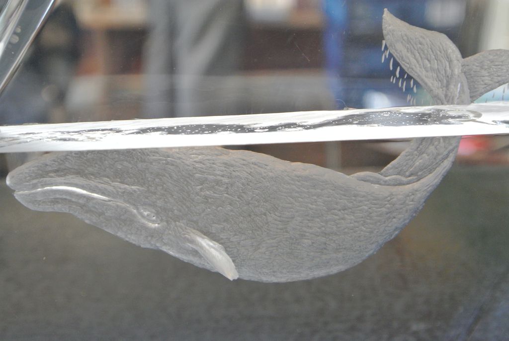 Beautiful Acrylic Whale Engraved Sculpture by Stegeman, very clean Beautiful Acrylic Whale Engraved Sculpture by Stegeman, very clean