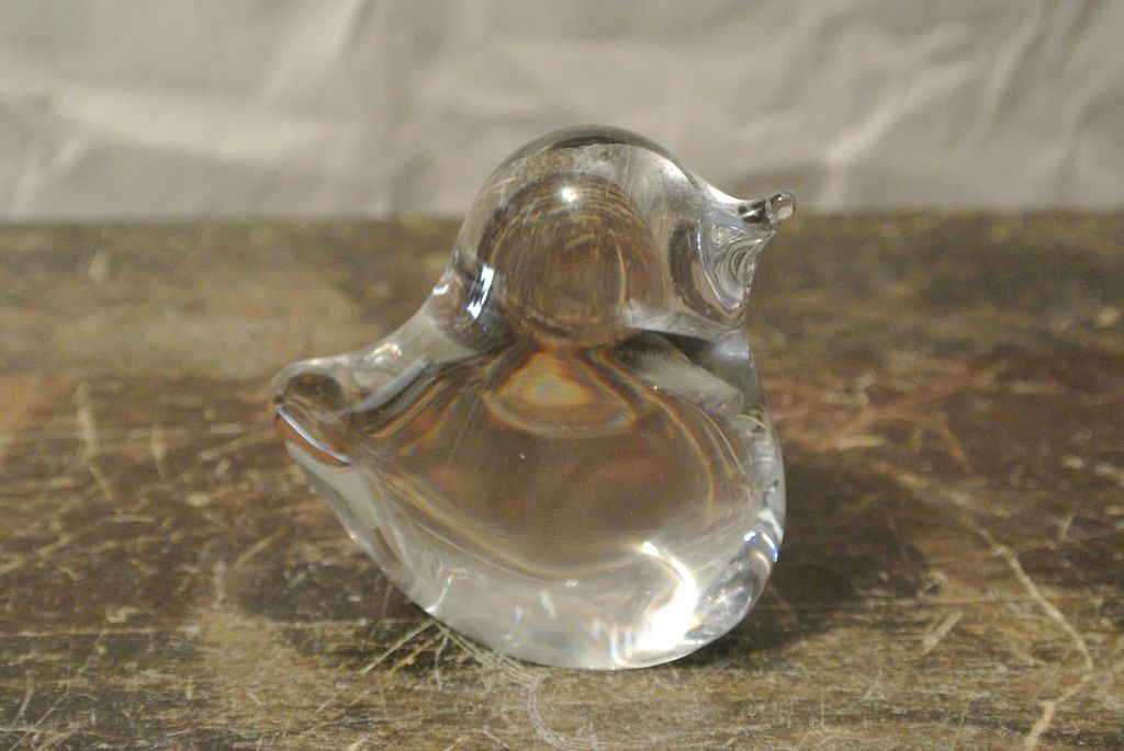 Vintage Crystal Chick/Duckling French by Daum Decor Paperweight Statuette Vintage Crystal Chick/Duckling French by Daum Decor Paperweight Statuette