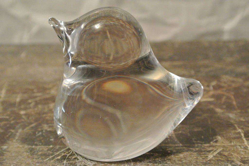 Vintage Crystal Chick/Duckling French by Daum Decor Paperweight Statuette Vintage Crystal Chick/Duckling French by Daum Decor Paperweight Statuette