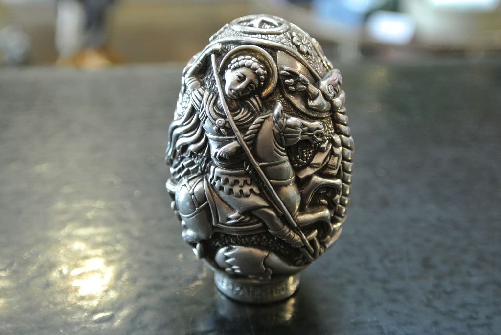 Decorative .995 Silver Egg, Greek Orthodox Decorative .995 Silver Egg, Greek Orthodox