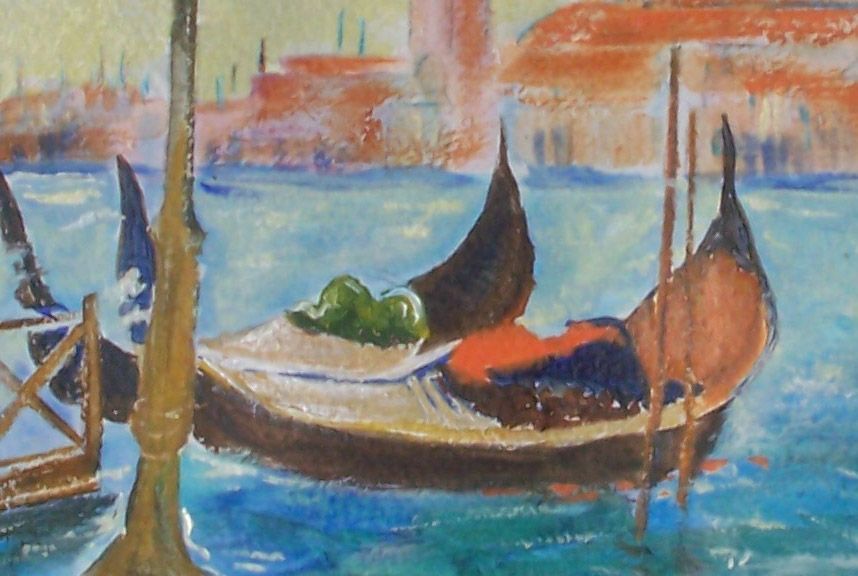 Venice Italy original acrylic painting on paper 11"x15" by contemporary artist Monica Fallini Venice Italy original acrylic painting on paper 11"x15" by contemporary artist Monica Fallini