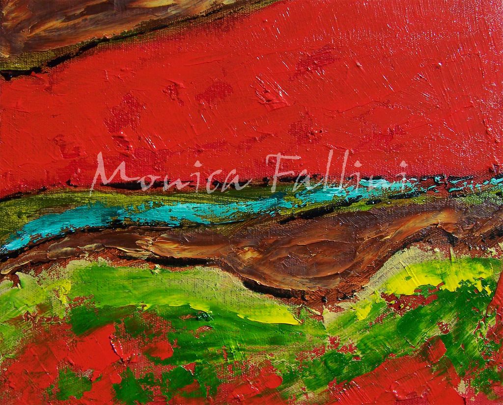 Abstract geologic painting modern art vibrant colors by contemporary artist Monica Fallini Abstract geologic painting modern art vibrant colors by contemporary artist Monica Fallini