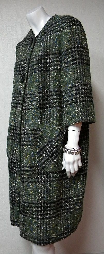 Ladies 1960s Vintage Plaid Wool Tweed Coat Ladies 1960s Vintage Plaid Wool Tweed Coat