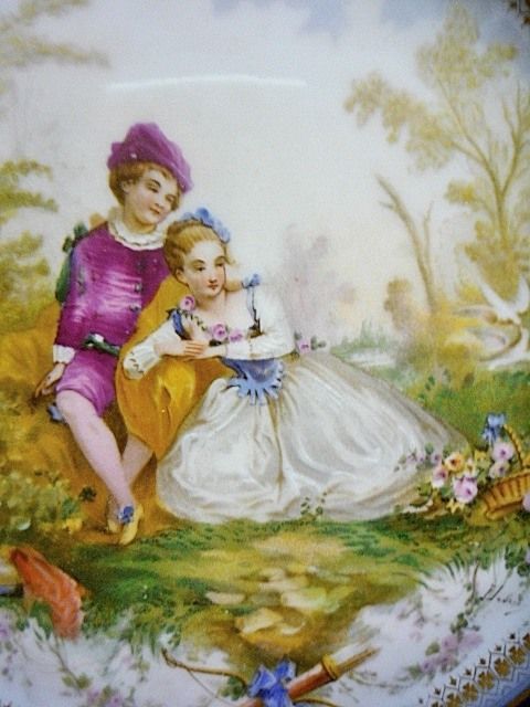 Antique French Sevres Porcelain Cobalt Gilt Plate 1846 Couple Antique French Sevres Porcelain Cobalt Gilt Plate 1846 Couple